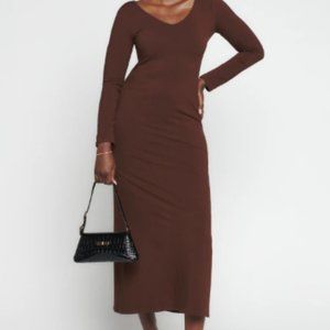 Reformation Dari Knit Dress in Cafe Brown